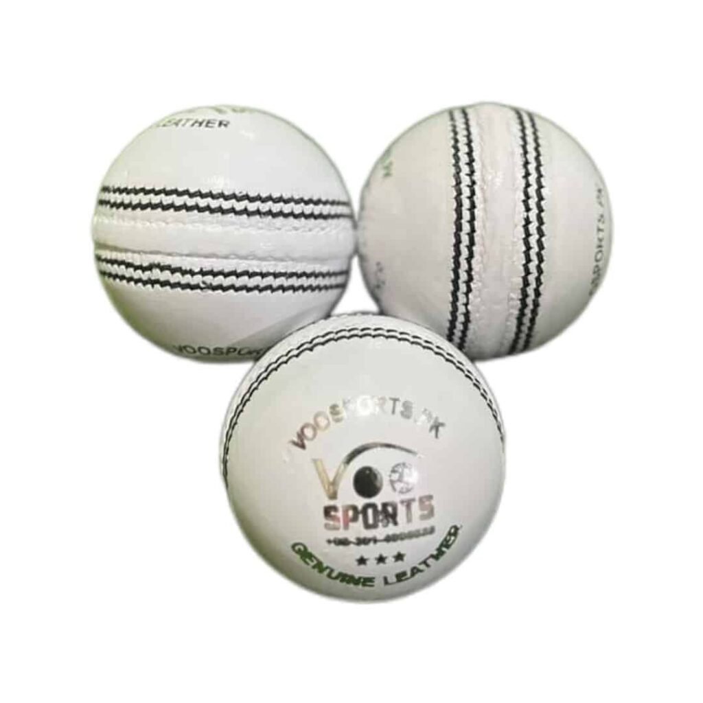 VOO Sports White Hardball || Leather ball || 2 piece ball